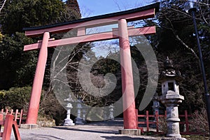 A tourist attraction of a Japanese shrine. Katori-Jingu Shrine.