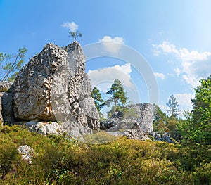 Tourist attraction rocky quartz formation GroÃŸer Pfahl, geotope near Viechtach, bavarian forest