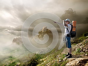 Tourist with backpack