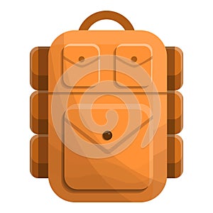 Tourist backpack icon, cartoon style