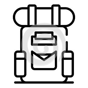 Tourist backpack icon, outline style