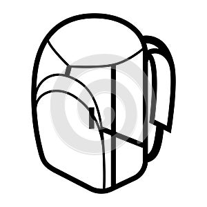 Tourist backpack icon. Travel camping equipment for survival in outdoor.
