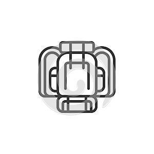 Tourist backpack line icon