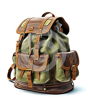tourist backpack on white background 7