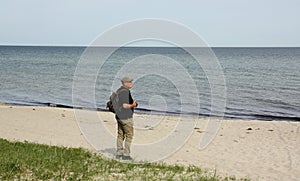 Tourist at the Baltic Sea. Denmark photo