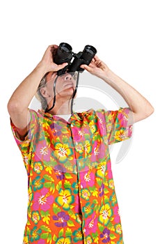 Tourist with binocular