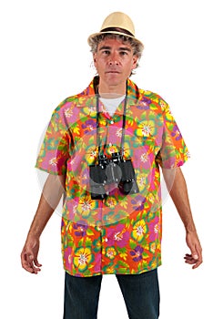 Tourist with binocular