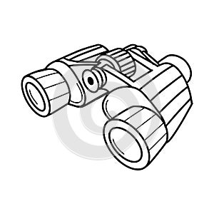 Tourist binoculars isolated on a white backgroun.long-range vision device, image intensifier optical device photo