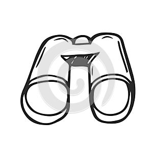 Tourist binoculars isolated on a white background. long-range vision device, image intensifier optical device. Vector illustration photo