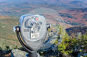 Tourist Binoculars on the Top of Mountain