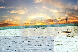 Tourist boat anchored waiting for sailors