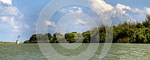 A tourist boat on Danube delta photo