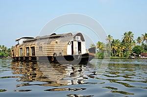 Tourist boat at Kerala backwaters,Alleppey,India