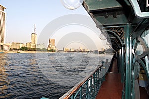 Tourist boat on the Nile river in Cairo, Egypt.