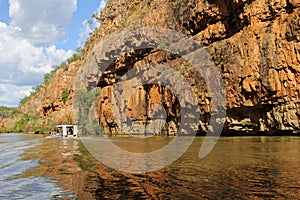 Tourist boat at river in Katherine Gorge, Katherine, Norhern Territory, Australia