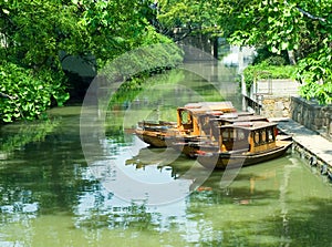 Tourist boats at the canal