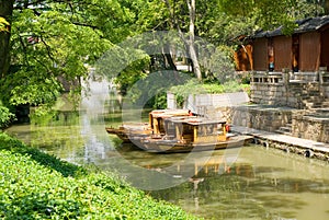 Tourist boats on the canal of Suzhou