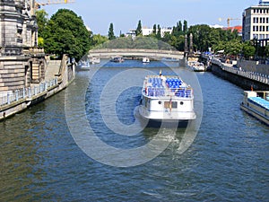 Tourist boats summer cruise along the river in Berlin