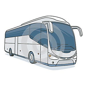 Tourist bus on a white background. Isolated Vector illustration