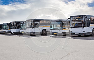 tourist buses on parking