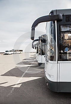 tourist buses on parking