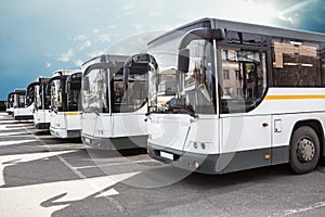 tourist buses on parking