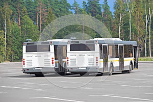 tourist buses on parking