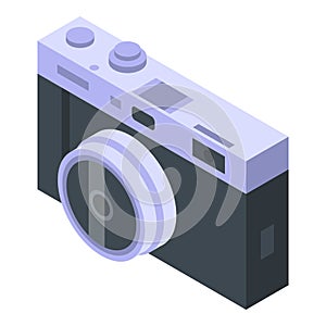 Tourist camera icon, isometric style