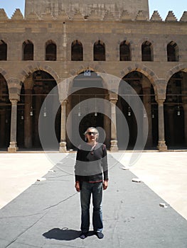 Tourist in the Citadela in Cairo, Egypt