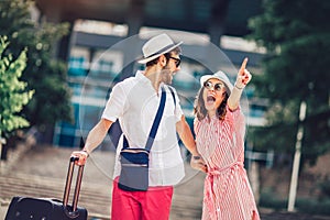 Tourist couple enjoying sightseeing