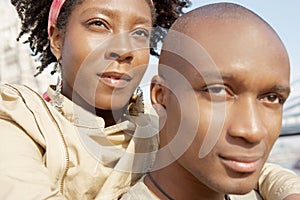 Tourist couple in London portrait.