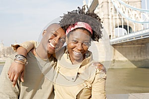 Tourist couple in London portrait.