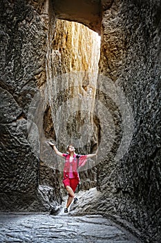Tourist in Ellora caves