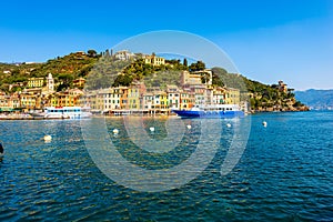 Tourist Ferries in the Port of Portofino - Tourist Resort in Liguria Italy