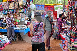 Tourist flea market in India