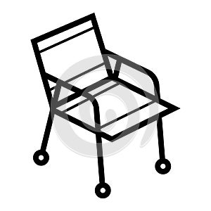 Tourist folding chair icon. Travel camping equipment for survival in outdoor.