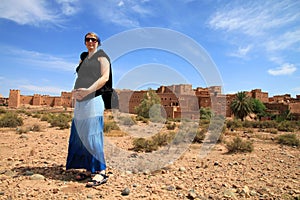 Tourist in front of Kasbah