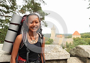 Tourist going to Kokorin castle