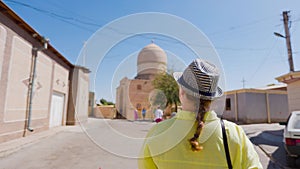 Tourist in Gur Emir Mausoleum in Samarkand