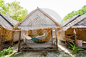 Tourist in hammock Koh Kradan