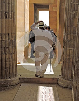 Tourist going towards the Pyramid of Zoser photo