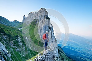 Adventure and travel in the mountain region in the Switzerland mountains.
