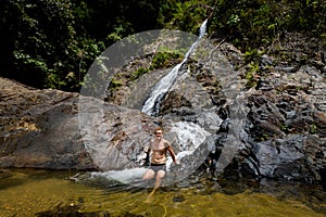 Tourist on Huai To waterfall