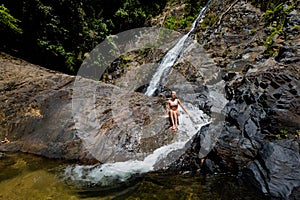 Tourist on Huai To waterfall