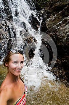 Tourist on Huai To waterfall