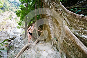 Tourist on Huai To waterfall