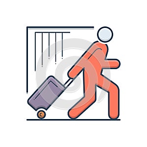 Color illustration icon for Tourist, camper and excursionist