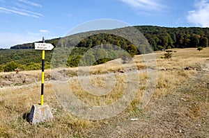 Tourist information sign to Bogdan peak