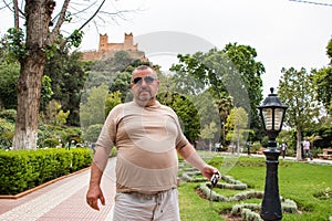 Tourist in a journey in through Morocco