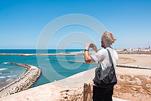 Tourist in a journey in through Morocco